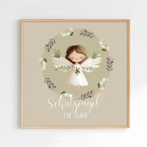 Schutzengel Kunstdruck für Mädchen von Levar Design | Personalisiertes Geschenk zur Geburt oder Taufe  | Artikelnummer: 9102656 201