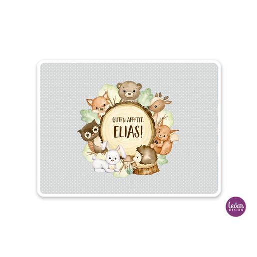 Tischset, Platzset, Waldtiere | Platzdeckchen mit Namen personalisiert | Artikelnummer: 5424-2777-7076 -3
