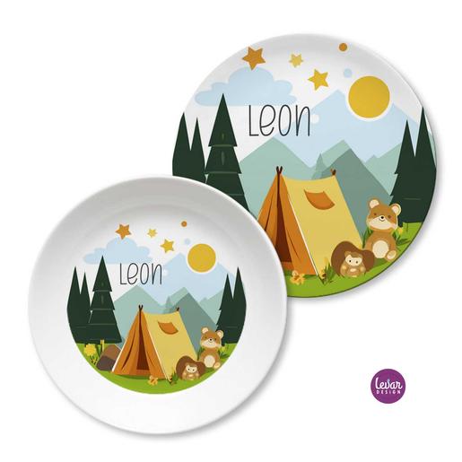 Campinggeschirr aus Melamin personalisiert | Camping Teller aus Melamin BPA frei | Artikelnummer: kiteblue18 -2
