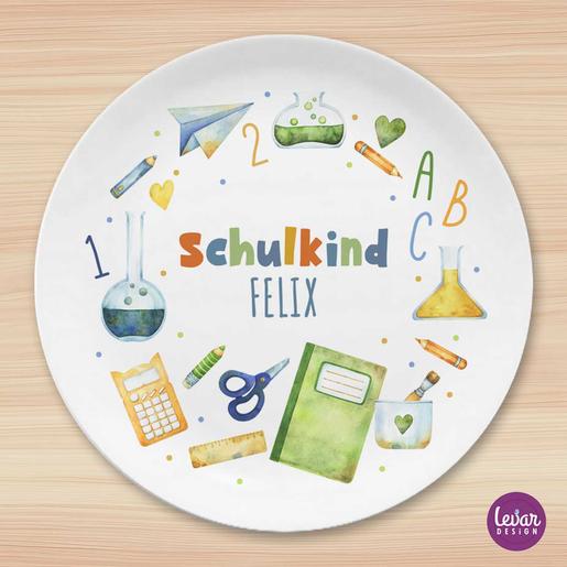 Kinderteller Schulkind 2026 | Teller aus Melamin und BPA frei  | Artikelnummer: 2453-7214-3548 -91