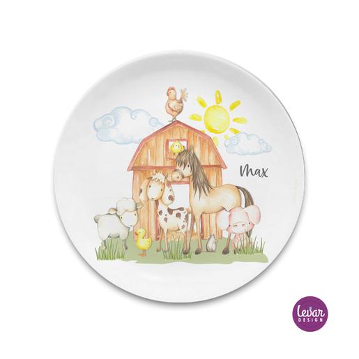 Bauernhof - Farm- Kinderteller | Großer Teller aus Melamin  | Artikelnummer: 0178-2057-1860