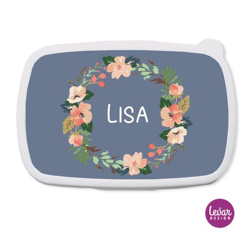Blumenkranz, Blüten, Brotdose für Kinder mit Namen  | Tolle Brotdose mit Namen personalisiert | Artikelnummer: 13820871 -5