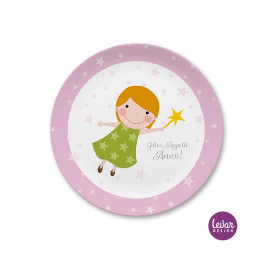 Kinderteller Fee | Teller mit Namen aus Melamin BPA frei | Artikelnummer: kitefeefl -2