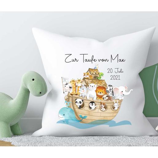 Baby Kissen Arche Noah mit Füllung  | Kinderkissen personalisiert mit dem Namen  | Artikelnummer: 560131 -2