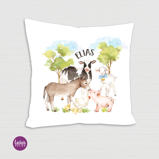 Babykissen mit Füllung Bauernhof  | Zauberhaftes Kissen zur Geburt und Taufe personalisiert | Artikelnummer: 1082-3040-6855 Kopie