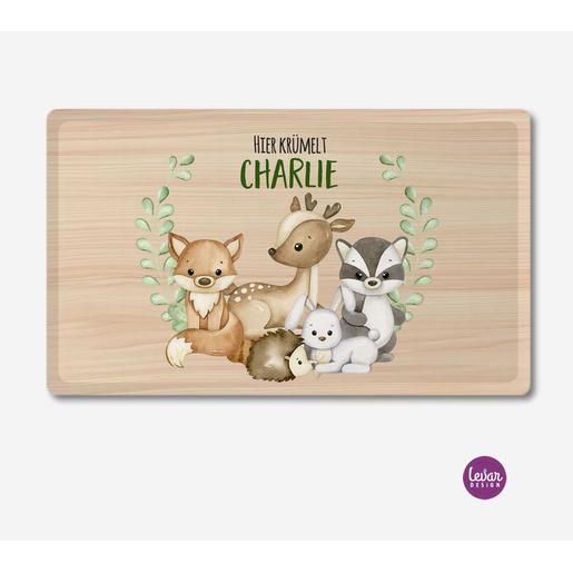 Personalisiertes Frühstücksbrettchen Holzdekor | Brettchen aus Melamin, BPA frei und hergestellt in Deutschland | Artikelnummer: 1116645512-4