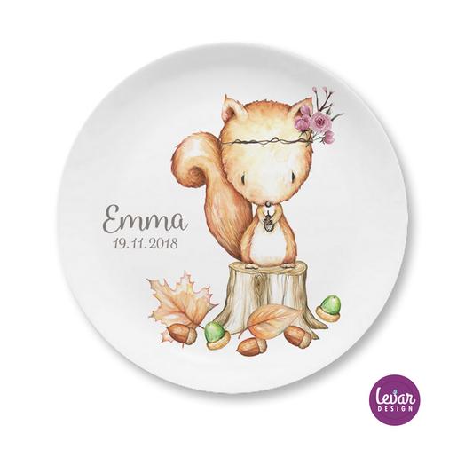 Kinderteller Eichhörnchen | Großer Teller aus Melamin  | Artikelnummer: 2255232