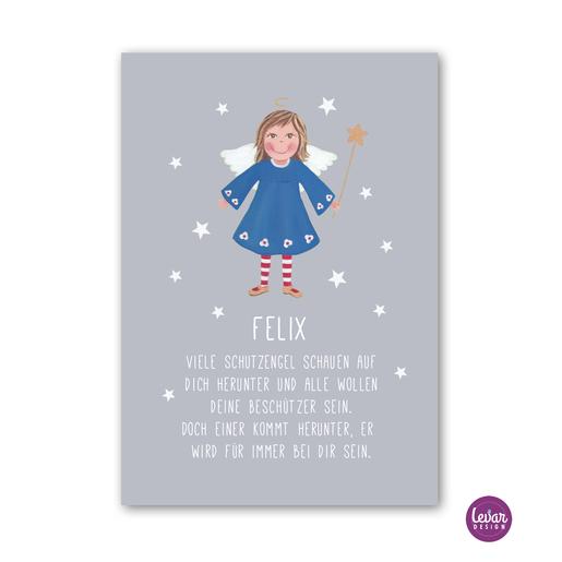 Dein persönlicher Schutzengel - Schutzengelbild | Personalisiertes Taufgeschenk Geburtsanzeige | Artikelnummer: 9102660 -1