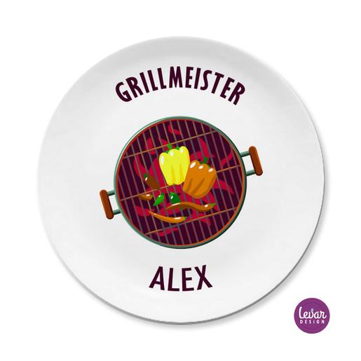 Grillteller aus Melamin  | Camping Teller mit Namen personalisiert, BPA frei und hergestellt in Deutschland | Artikelnummer: 6338-3147-7505 -1