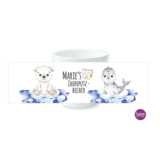 Zahnputzbecher Antarktis für Kinder | Becher aus Melamin BPA frei, hergestellt in Deutschland | Artikelnummer: 8812-7060-6202