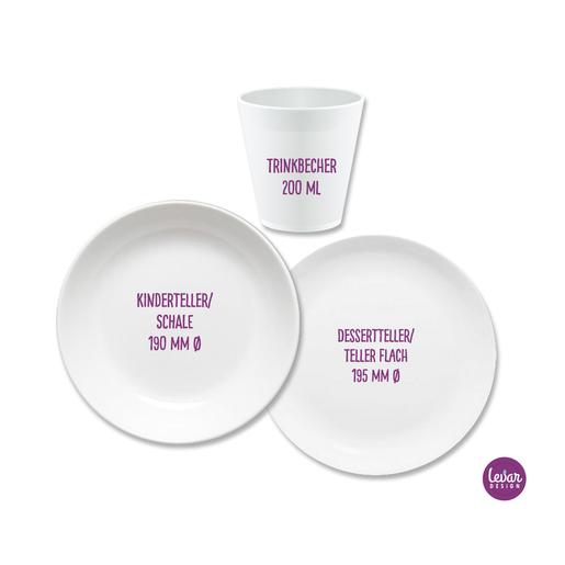 Kindergeschirrset Schmetterling mit Gravur | Kinderteller, Becher mit Namen aus Melamin BPA frei | Artikelnummer: 75447599 -2