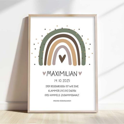 Personalisiertes Poster Patenbrief mit Segensspruch | Baby Poster personalisiert mit Namen | Artikelnummer: 7872-1204-8337-17872-1204-8337-5