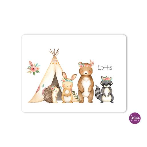 Tischset, Platzdeckchen, Woodland | Zauberhaftes Platzset mit Namen personalisiert | Artikelnummer: 1720-5881-4356 Kopie