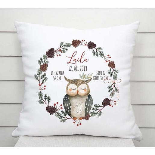 Kissen für Kinder mit Füllung | Zauberhaftes Babykissen zur Geburt und Taufe mit Geburtsdaten | Artikelnummer: 560125 -1