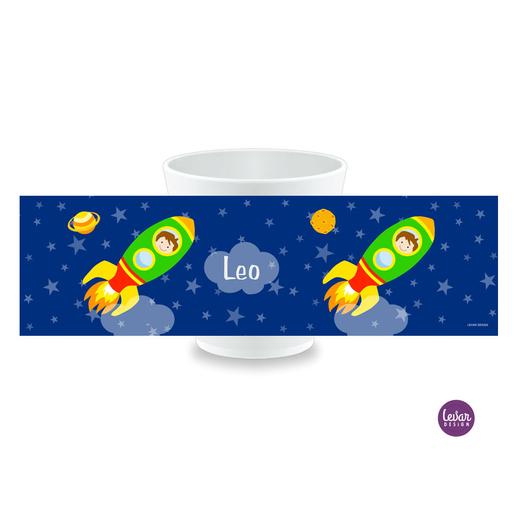 Trinkbecher Rakete  | Becher aus Melamin für Kinder, BPA frei | Artikelnummer: kitassrak1 -1