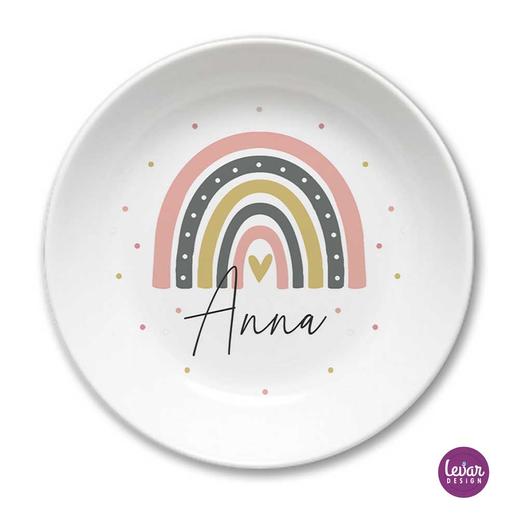 Kinderteller Schale Rainbow | Teller mit Namen aus Melamin BPA frei | Artikelnummer: 4521925 -2