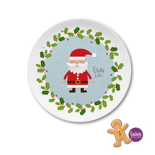 Personalisierter Weihnachtsteller Plätzchenteller, Nikolausteller  | Teller mit Namen personalisiert, BPA frei und hergestellt in Deutschland | Artikelnummer: weih1355 -1