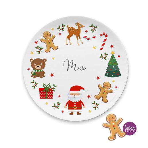 Kinderteller, Weihnachtsteller, Nikolausteller | Personalisierter Kinderteller, BPA frei und hergestellt in Deutschland | Artikelnummer: 0084-4442-8143 -2