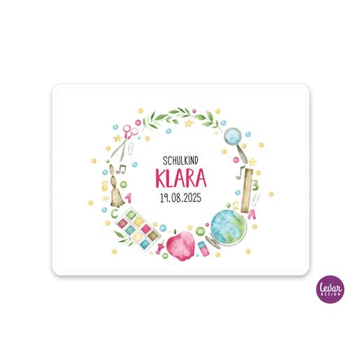 Tischset, Platzdeckchen, Schule | Abwischbares Tischset mit Namen personalisiert | Artikelnummer: 90407507 -1