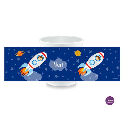 Trinkbecher Rakete  | Becher aus Melamin für Kinder, BPA frei | Artikelnummer: kitassrak1 -2