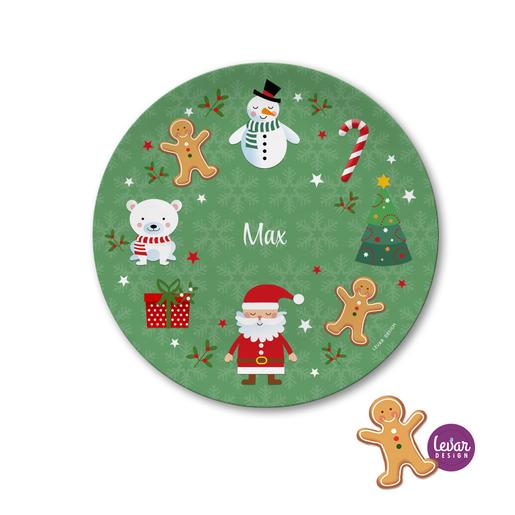 Personalisierter Weihnachtsteller, Nikolausteller  | Teller mit Namen personalisiert, BPA frei und hergestellt in Deutschland | Artikelnummer: weihtebl -7