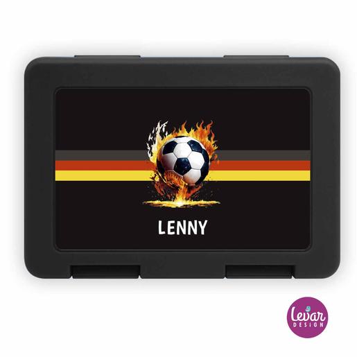 Personalisierte Brotdose Fußball für Kinder | Tolle Brotdose mit Namen personalisiert Kindergarten, Schule & Sport | Artikelnummer: 67230711 -2