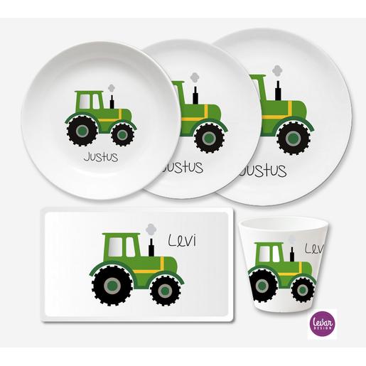 Kindergeschirr Set 5 teilig Traktor | Geschirrset aus Melamin und BPA frei für Kinder | Artikelnummer: 4387-5304-8605 -2