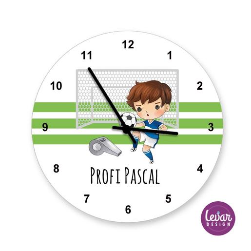 Wanduhr, Kinderzimmer Uhr, Fußball | Personalisiertes Geschenk für Jungs | Artikelnummer: 1758-1483-6128 -4