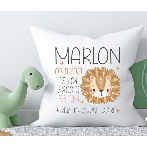 Kissen für Kinder mit Füllung  | Zauberhaftes Babykissen zur Geburt und Taufe mit Geburtsdaten | Artikelnummer: 560132 -3