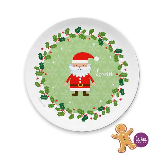 Personalisierter Weihnachtsteller Plätzchenteller, Nikolausteller  | Teller mit Namen personalisiert, BPA frei und hergestellt in Deutschland | Artikelnummer: weih1355 -3