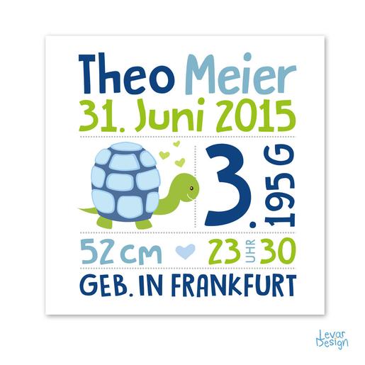 Namensbild Wandbild mit Geburtsdaten Elefant  |  | Artikelnummer: 63972283 -3