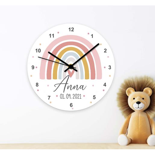 Regenbogen Wanduhr  | Personalisierte Wanduhr für Kinder | Artikelnummer: 127183236 -2