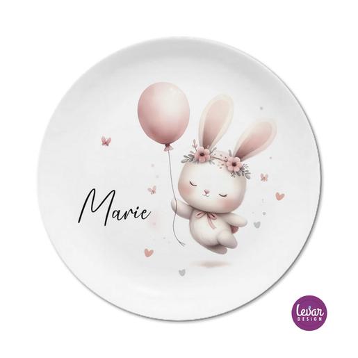 Osterteller Hase Kinderteller Kindergeschirr mit Namen | Kindergeschirr mit Namen aus Melamin BPA frei | Artikelnummer: kitellmon -1
