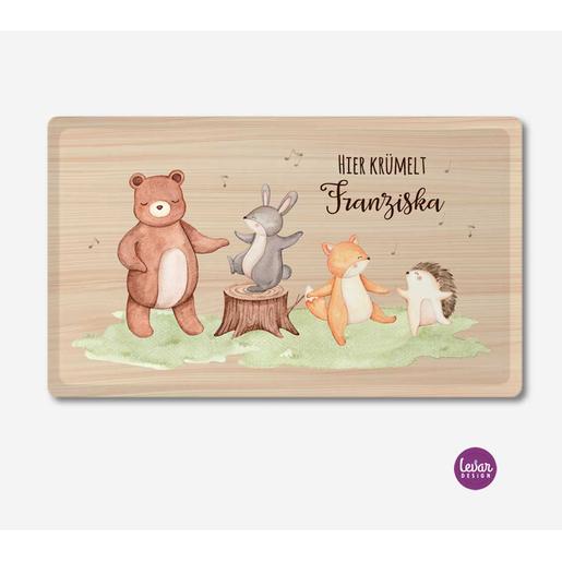 Personalisiertes Frühstücksbrettchen Holzdekor | Brettchen aus Melamin, BPA frei und hergestellt in Deutschland | Artikelnummer: 1116645512-7