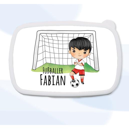 Brotdose für Mädchen und Jungen | Fussball  | Tolle Brotdose mit Namen personalisiert | Artikelnummer: 1604-1534-1464 -2
