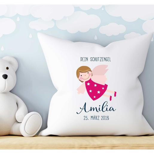 Dein Schutzengel | Personalisiertes Geschenk Kind zur Geburt | Taufgeschenk | Weiches Kissen mit Füllung zur Geburt und Taufe  | Artikelnummer: 5635-7821-6706 -2