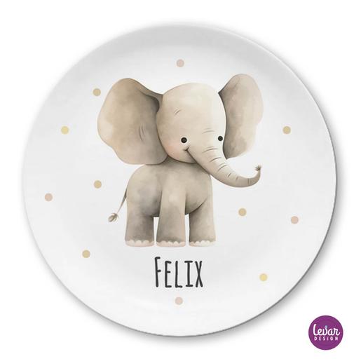 Kindergeschirr Kinderteller, Safari | Kinderteller mit Namen aus Melamin BPA frei | Artikelnummer: 55199121 -2