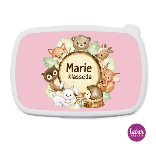 Brotdose, Lunchbox Waldtiere | Tolle Brotdose mit Namen personalisiert | Artikelnummer: 23456 -1