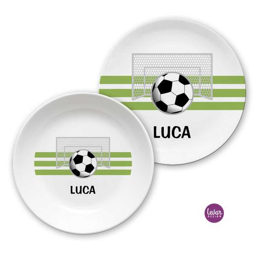 Kindergeschirr Set Fußball  | Kinderteller mit Namen aus Melamin BPA frei | Artikelnummer: 56172655 -11
