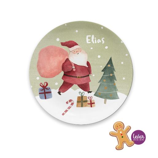 Weihnachtsteller, Plätzchenteller Waldtiere | Kinderteller mit Namen aus Melamin BPA frei ♥ Made in Germany ♥  | Artikelnummer: 5538-6023-6607 -2