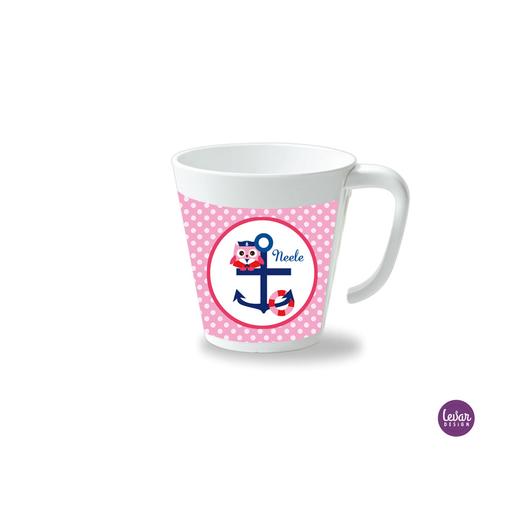 Kinderbecher mit Henkel, Anker  | Henkelbecher groß, 325 ml,  Ø 9,7 cm, Höhe 10 cm | Artikelnummer: henkbechanker 