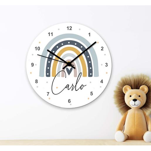 Regenbogen Wanduhr  | Personalisierte Wanduhr für Kinder | Artikelnummer: 127183236