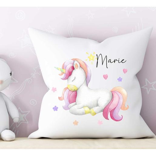 Einhorn - Weiches Babykissen mit Füllung  | Kissen für Kinder mit Namen | Artikelnummer: 0818-7185-2227 -4
