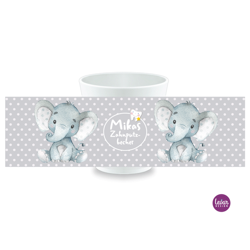 Zahnputzbecher Baby Elefant | Becher aus Melamin BPA frei | Artikelnummer: 1178-4034-7621 -4