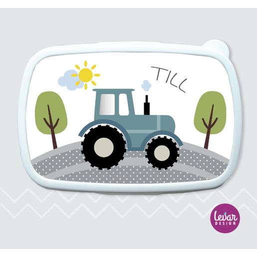 Brotdose für Mädchen und Jungen | Traktor | Personalisierte Geschenke für Kinder  | Personalisierbare Brotdose mit Namen | Artikelnummer: 1538-0033-6332 -4
