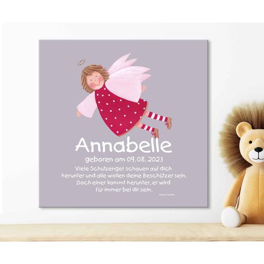 Personalisiertes Geschenk Baby zur Geburt | Schutzengelbild mit Gedicht | Taufgeschenk | Hochwertiger Leinwanddruck zur Geburt oder Taufe für Mädchen | Artikelnummer: 4279374 -4