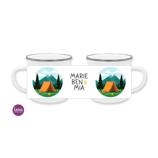 Personalisierte Emailletasse für Camper | Tasse aus Emaille mit Namen | Artikelnummer: 1663-2261-7115 -2
