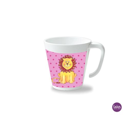 Kinderbecher mit Henkel, Löwe Sterne  | Henkelbecher groß, 325 ml,  Ø 9,7 cm, Höhe 10 cm | Artikelnummer: henkbechloewe Kopie