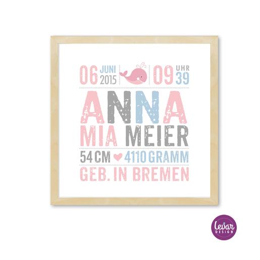 Geburtsanzeige, Poster - Krone  | Personalisierbares Poster zur Geburt & Taufe | Artikelnummer: gedruckkrone -5