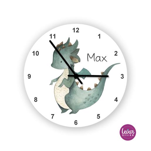 Wanduhr für Kinder - kleiner Drache | Kinderzimmeruhr mit leisem Laufwerk | Artikelnummer: 6420-2331-3118 -1 Kopie